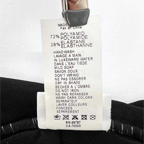 PROFILE BY GOTTEX One Piece Swimsuit Womens 8 Black Square Neck Ruched New - Picture 10 of 15